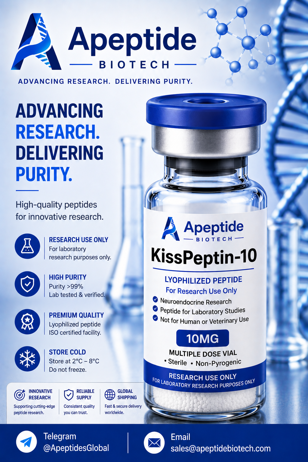 Potent Kisspeptin-10 - 10mg for reproductive research